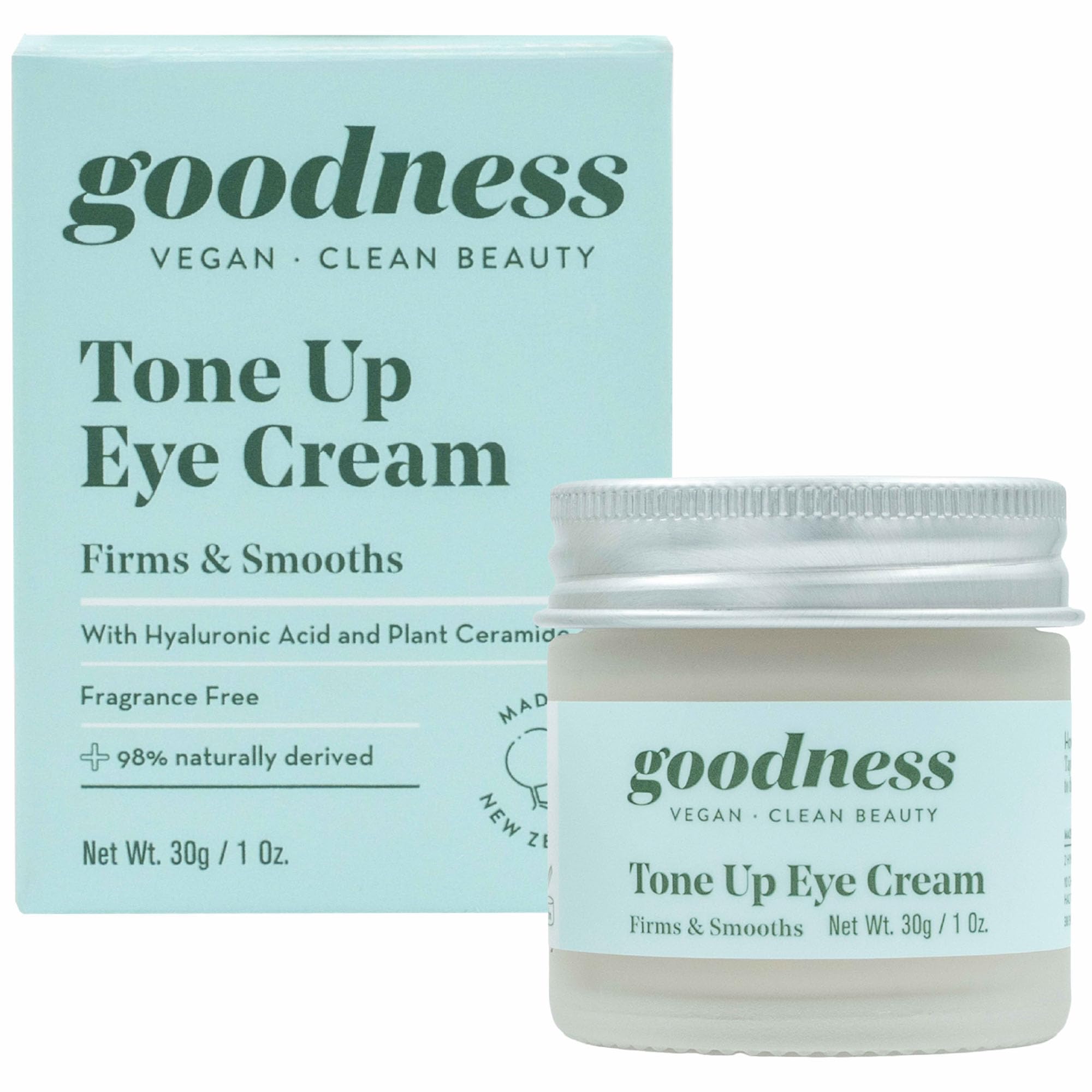 Goodness Eye Cream Tone Up – Hydration, Depuffing & Brightening Under-Eye Care | NZ Made