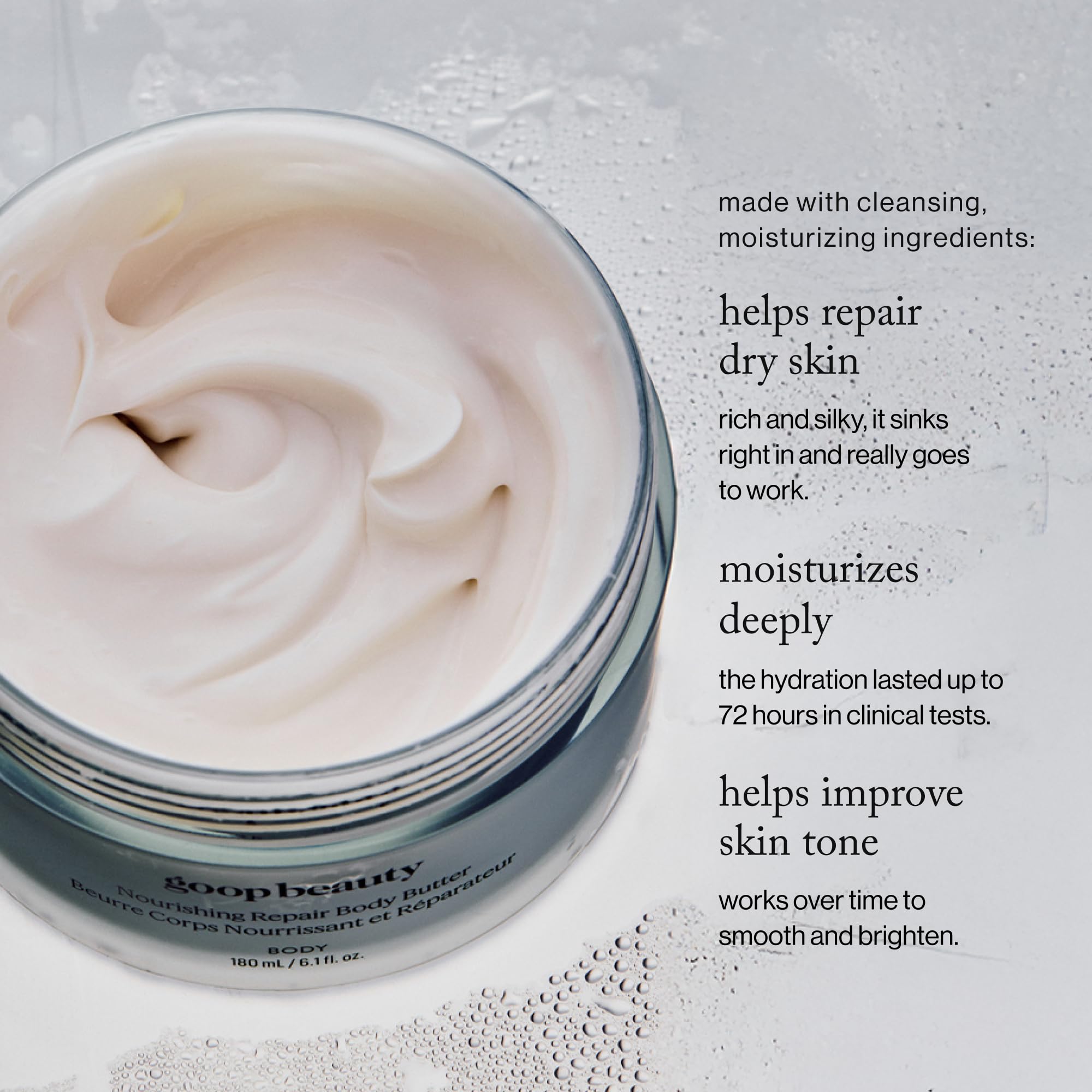 Goop Beauty Body Butter | Rich Hydrating Body Lotion for Dry Skin – 6.1 fl oz