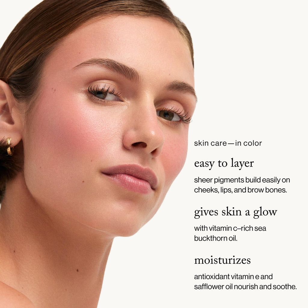 goop Beauty Cream Blush | Sheer Lip & Cheek Tint with Vitamin C & E | Soft Berry