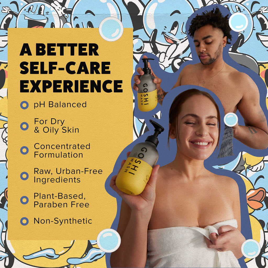 GOSHI Super Vitamin Body Wash 20 oz – pH-Balanced Exfoliating Body Wash for All Skin Types