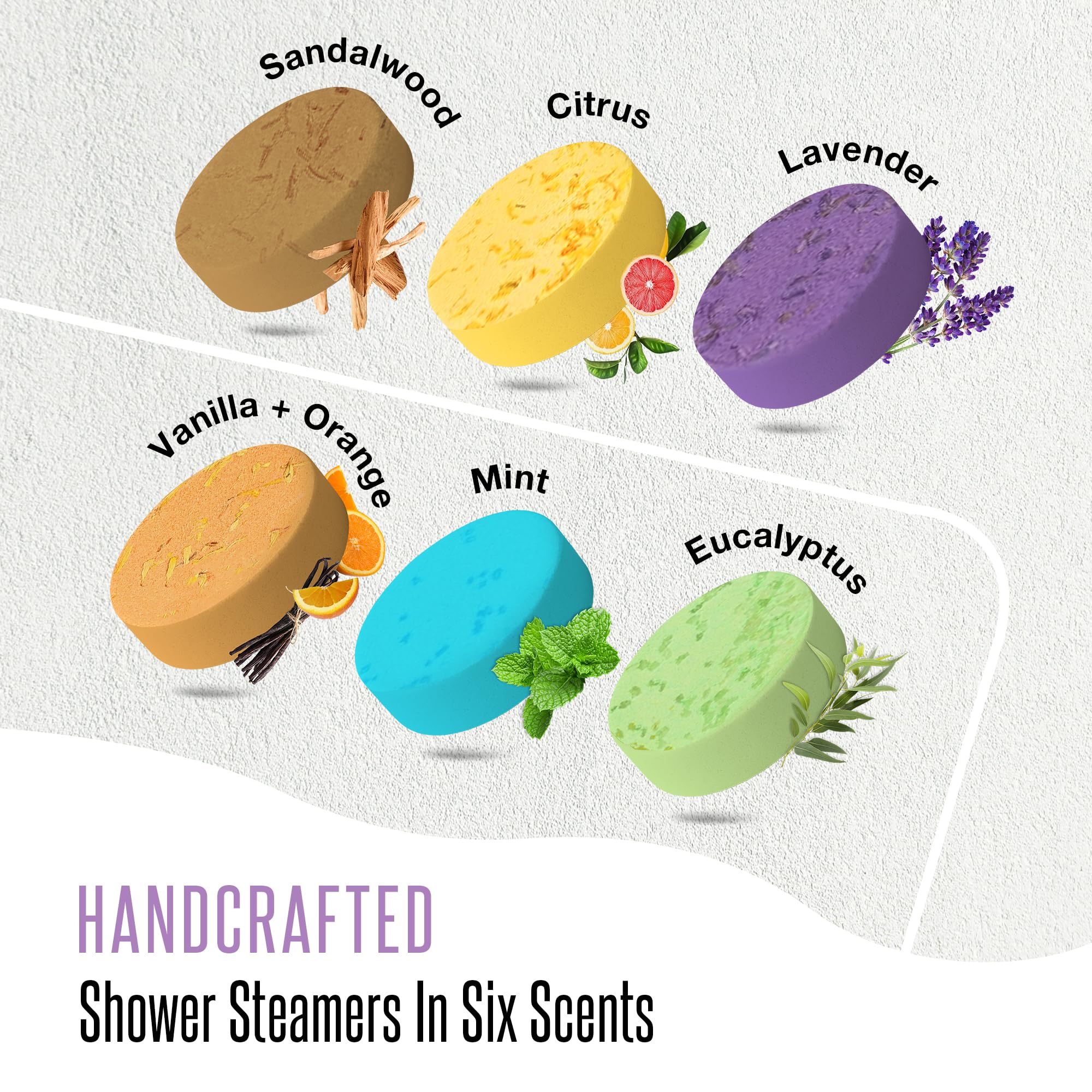 GOSSBY Shower Steamers Aromatherapy 6 Pack | Relaxing Home Spa Gift Set