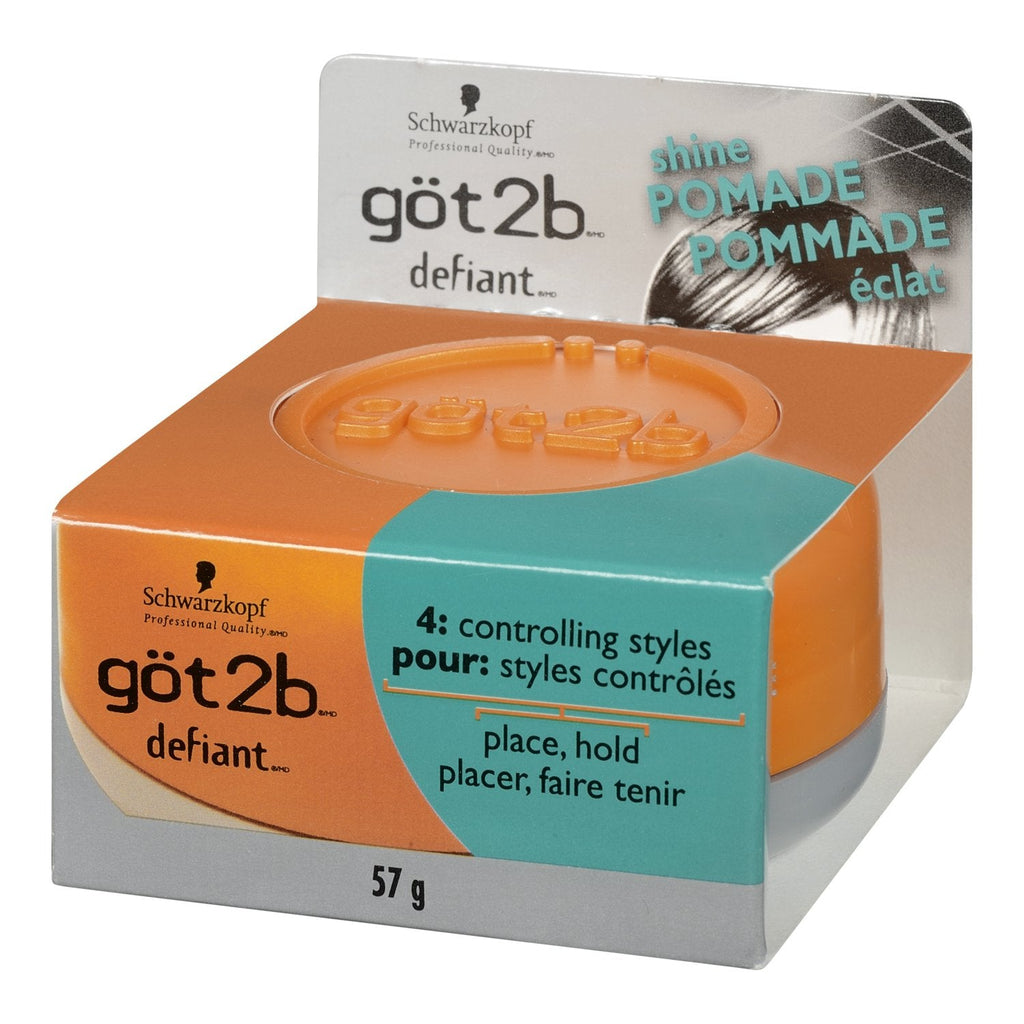Got2b Defiant Define and Shine Pomade, 2-Ounce (Pack of 2) – Strong Hold & Shiny Finish