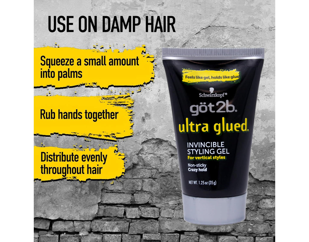 Got2B Ultra Glued Invincible Styling Gel 3-Pack – 1.25 oz Bottles