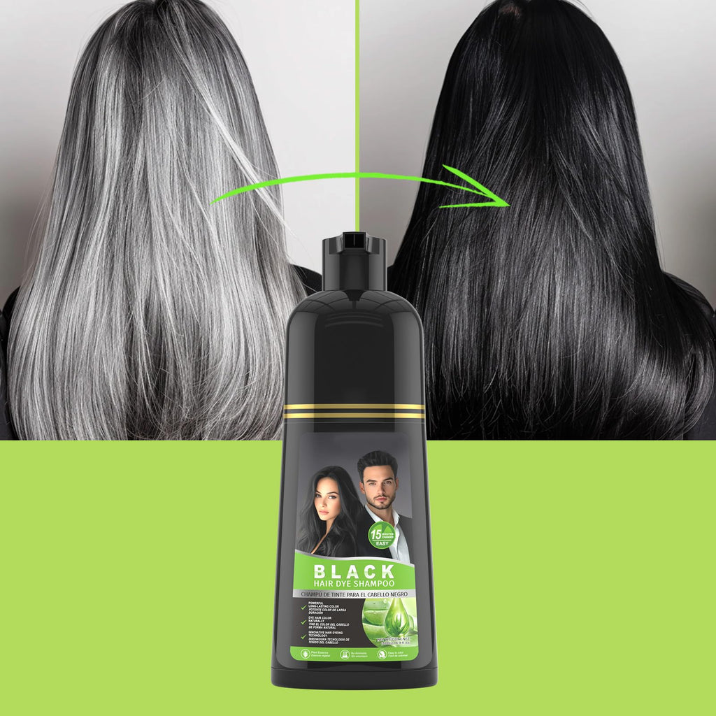 gowwim Black Hair Dye Shampoo – Plant-Based Semi-Permanent Gray Coverage