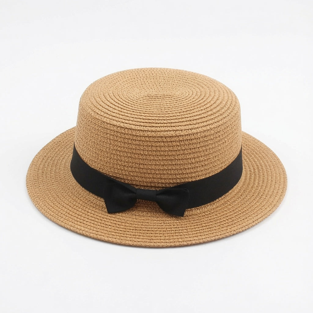 2pcs/Set Travel Raffia Tote Bag & Straw Hat - Fashion Woven Straw Hat Beach Bag Set