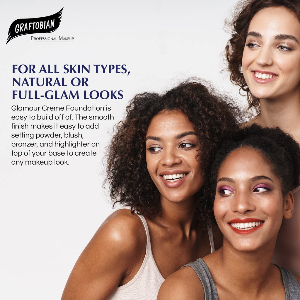 Graftobian HD Glamour Creme Foundation – 65 Shades, Weightless Full Coverage