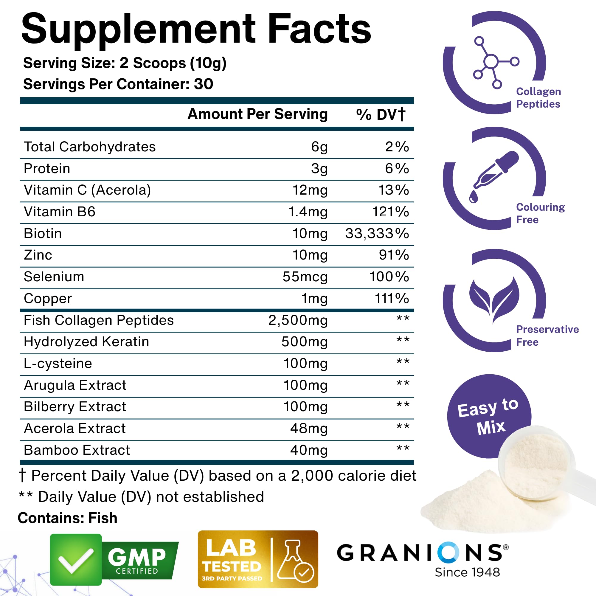 Granions Hair Growth Powder – Strength, Thickness & Density for Women & Men