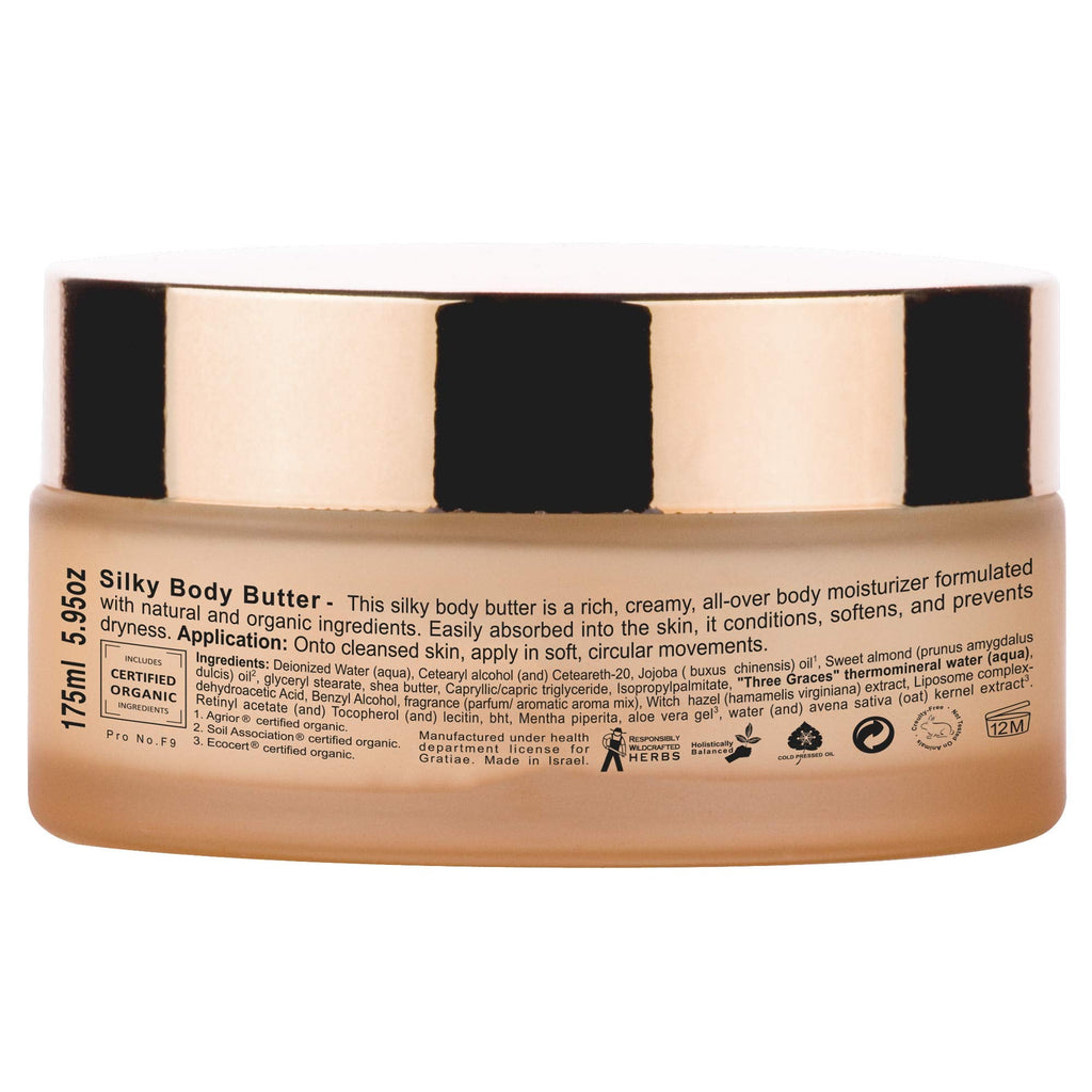 Gratiae Organic Silky Body Butter – Hydrating Shea Cream for Neck & Decollete