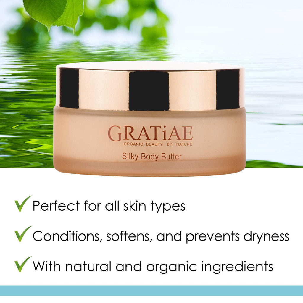 Gratiae Organic Silky Body Butter – Hydrating Shea Cream for Neck & Decollete