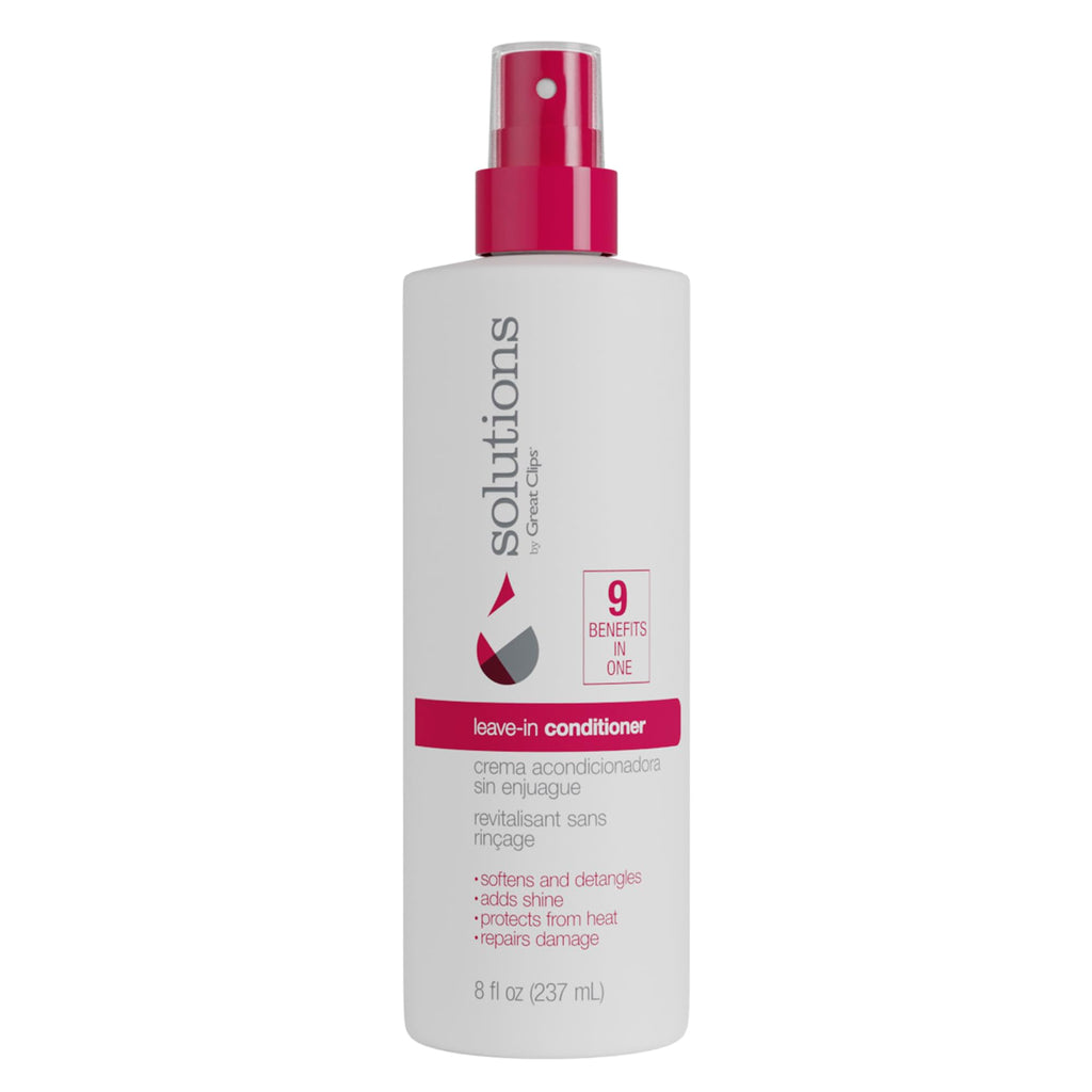 GREAT CLIPS Solutions Nourishing Leave-In Conditioner | 8oz Spray | Detangles & Hydrates Hair