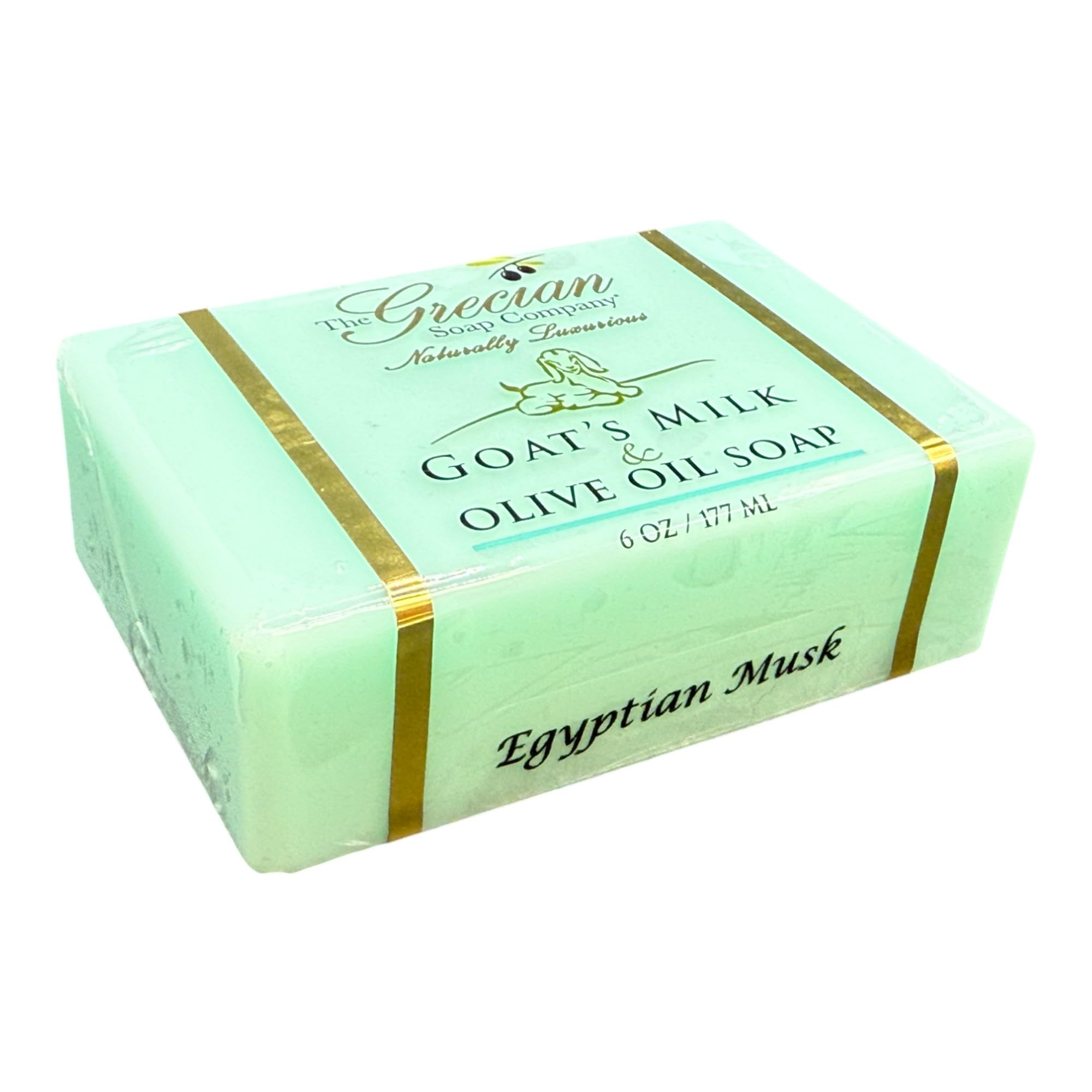 Grecian Goat Milk & Olive Oil Soap Bar 3-Pack – Egyptian Musk, Handmade & All-Natural