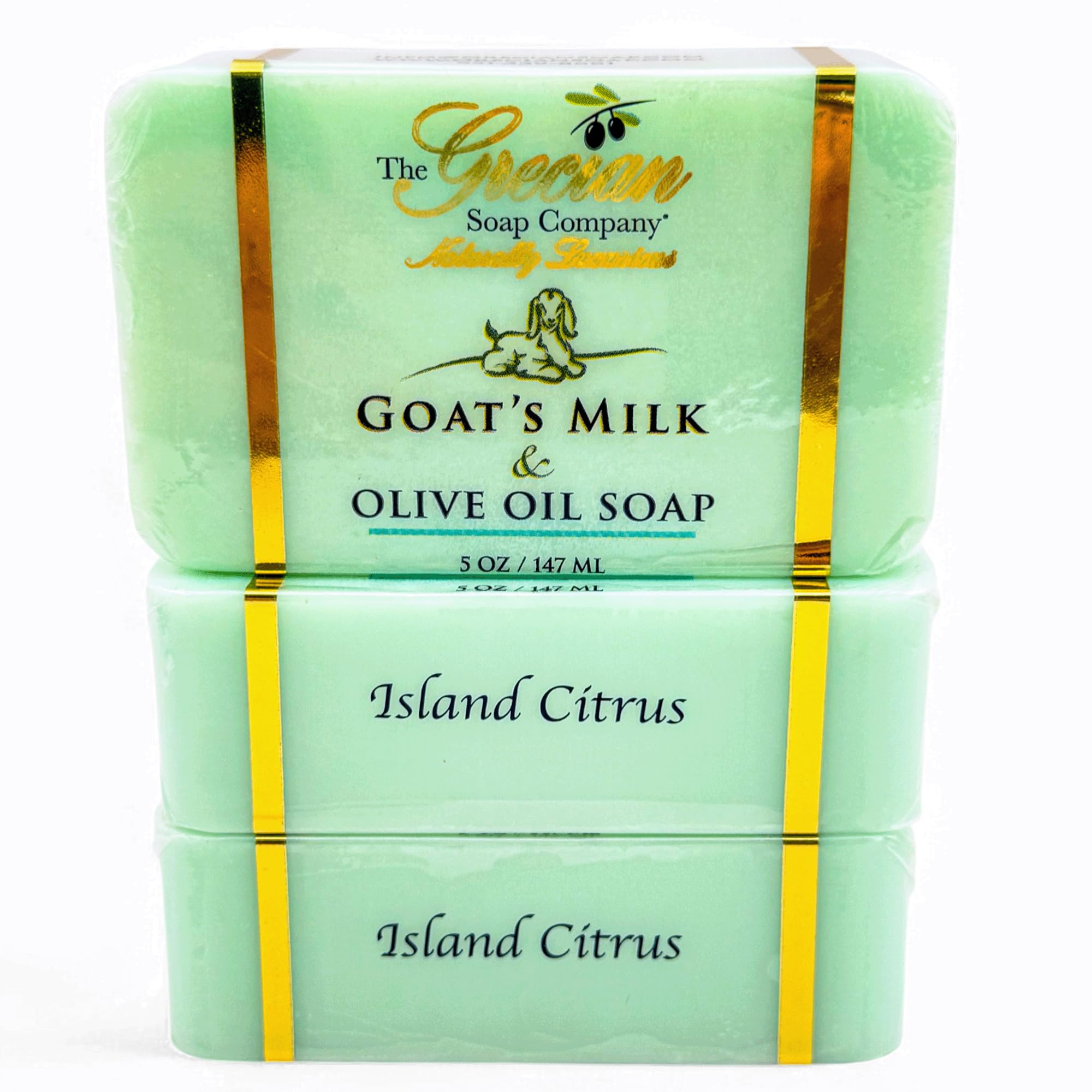 Goat Milk & Olive Oil Bar 3-Pack – Island Citrus | The Grecian Soap Company | Made in USA
