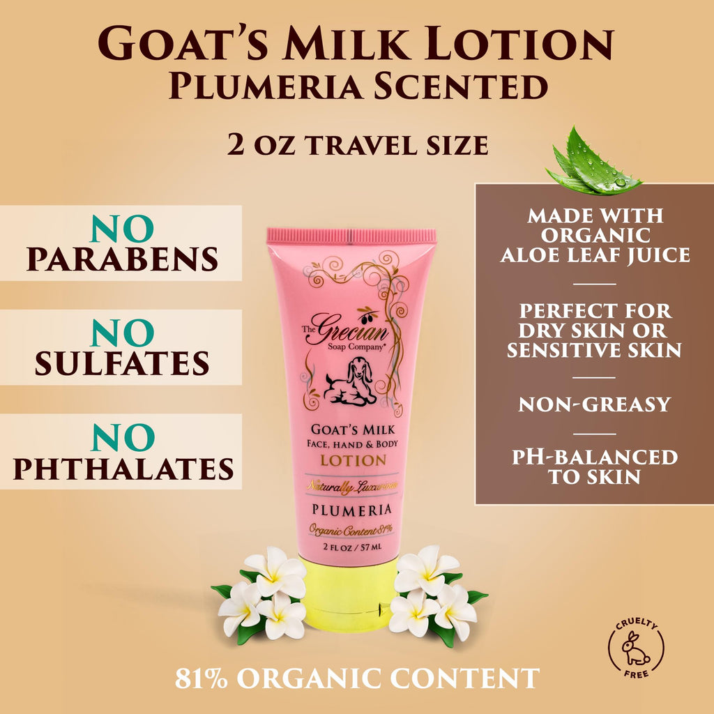 The Grecian Soap Company Deluxe Bathtub Gift Set – Goat Milk & Olive Oil Skincare, Plumeria Scent, Handmade in the USA