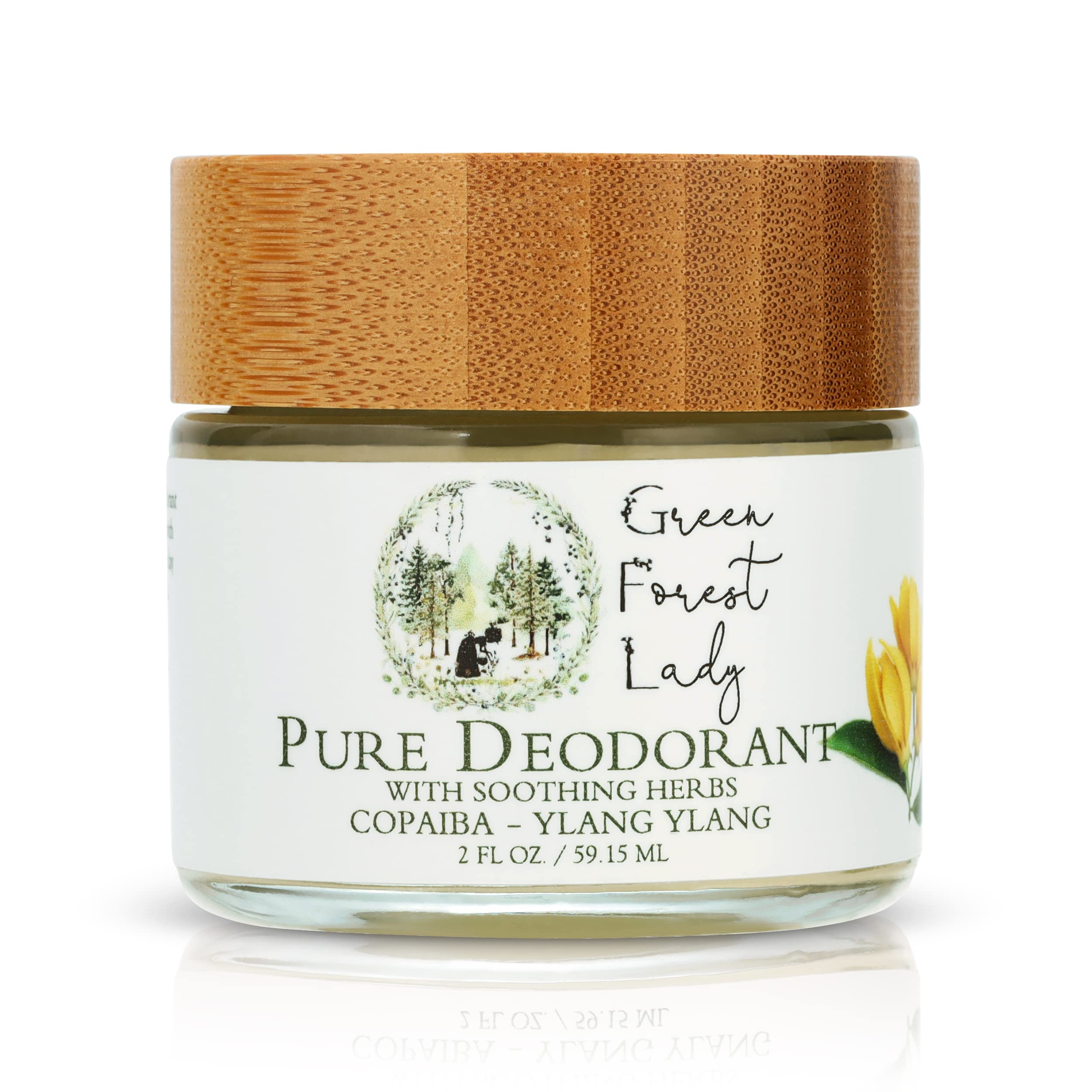 Green Forest Lady Pure Organic Deodorant – Aluminum-Free, Copaiba & Ylang Ylang, Vegan, 2 oz
