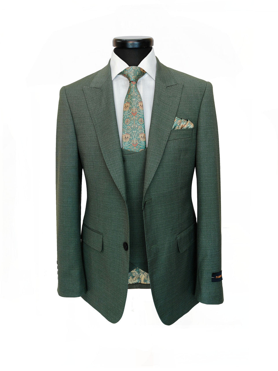 Men’s Sage Green 3-Piece Slim Fit Suit