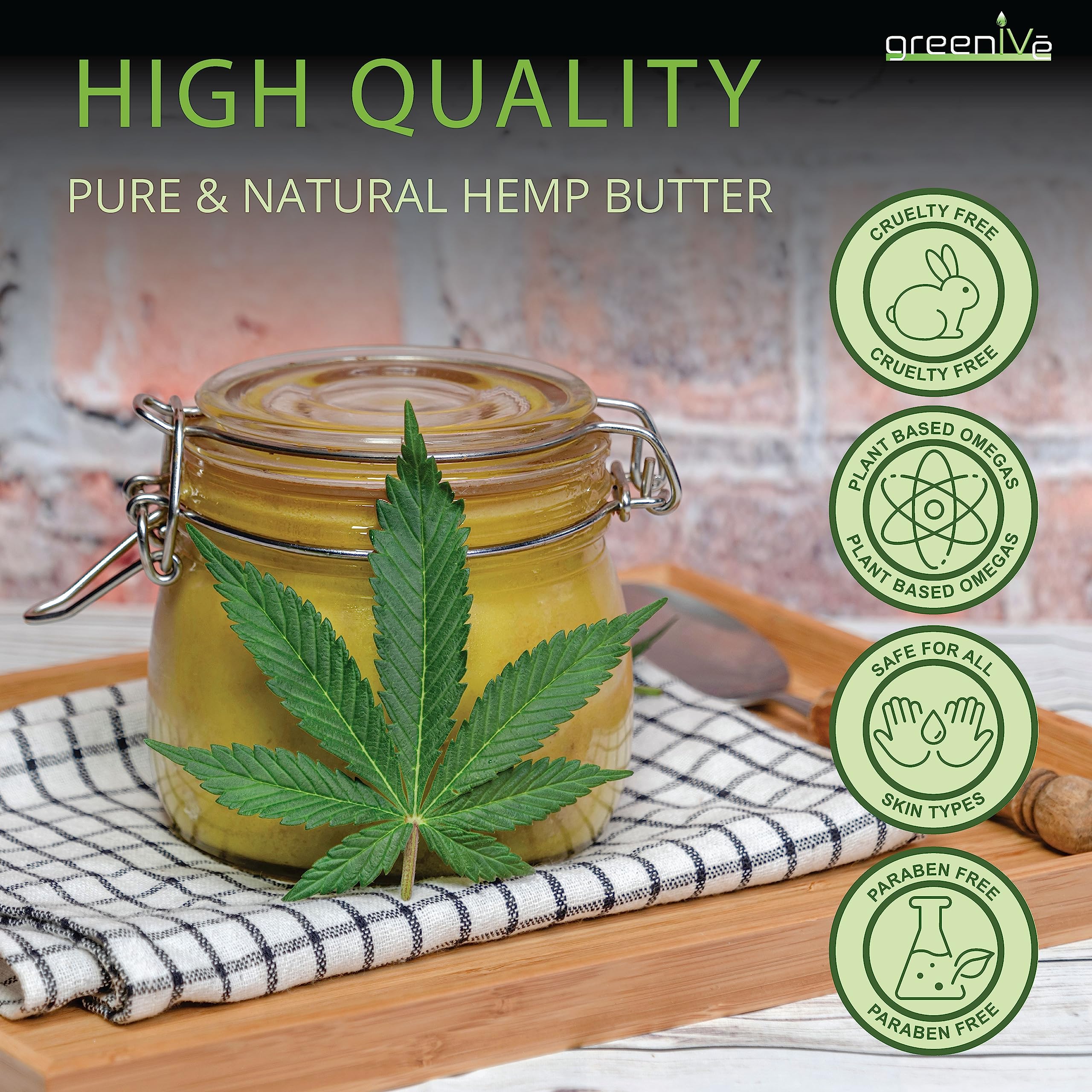 GreenIVe Hemp Body Butter 17,500 mg/oz – Organic Hemp & Cocoa Butter, 2x8oz Jars
