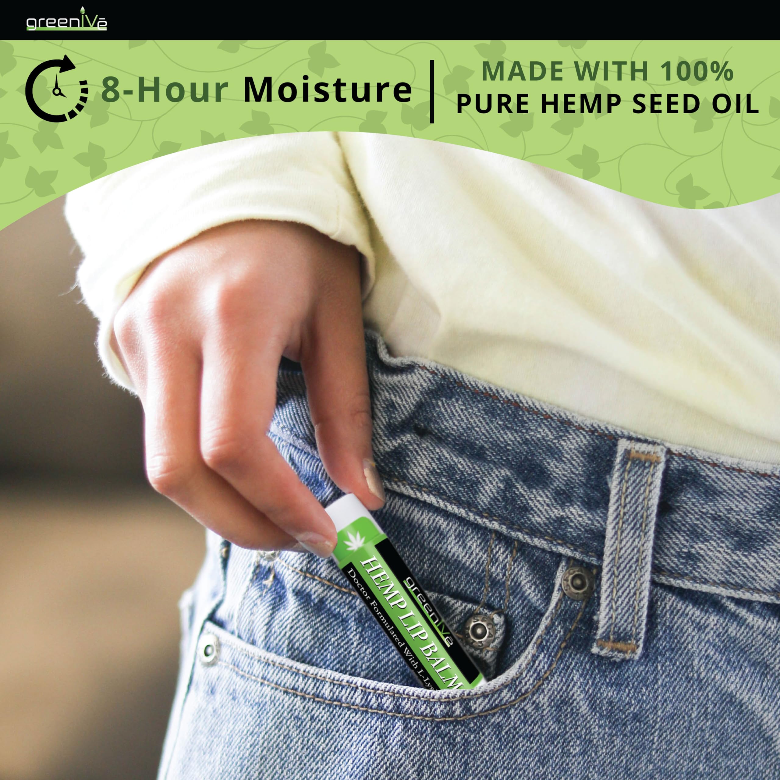 GreenIVe Hemp Lip Balm – Vegan Hydration with Omegas 3 & 6, Vitamin E