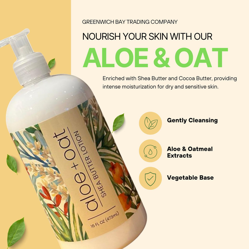 Greenwich Bay Aloe + Oat Hand Lotion with Shea & Cocoa Butter | Deep Hydration for Hands
