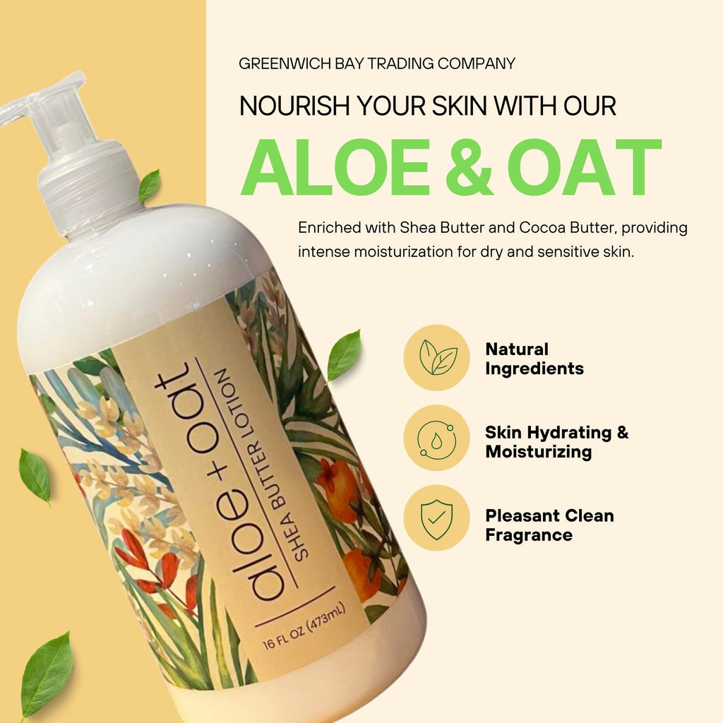 Greenwich Bay Aloe + Oat Hand Lotion with Shea & Cocoa Butter | Deep Hydration for Hands