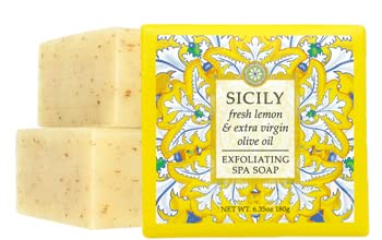 Greenwich Bay Destination Exfoliating Spa Soaps 7 Piece Set of 6.35 oz Bars — Travel to London, Kyoto, Tahiti, Paris, Fiji, Morocco, and Sicily