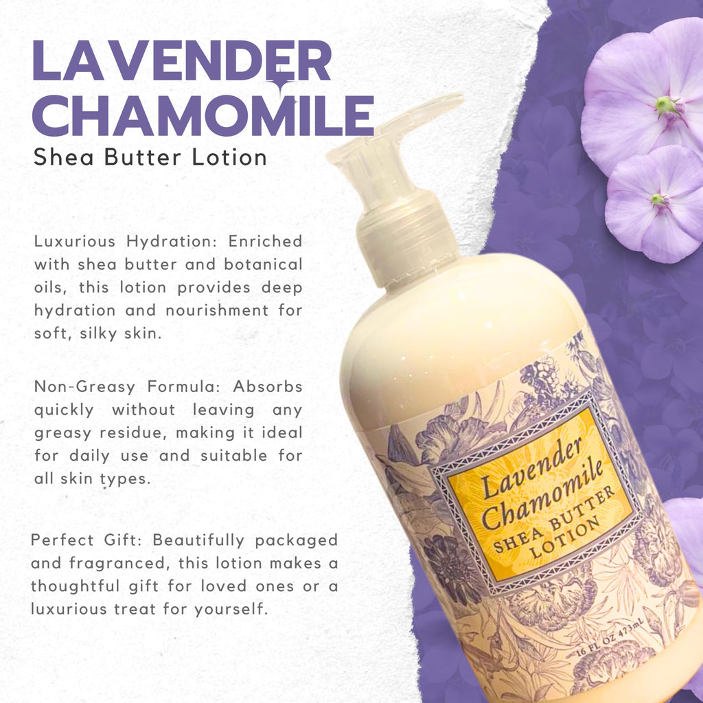 Greenwich Bay Lavender Chamomile Lotion – Luxurious Hydrating Lotion, 16 oz