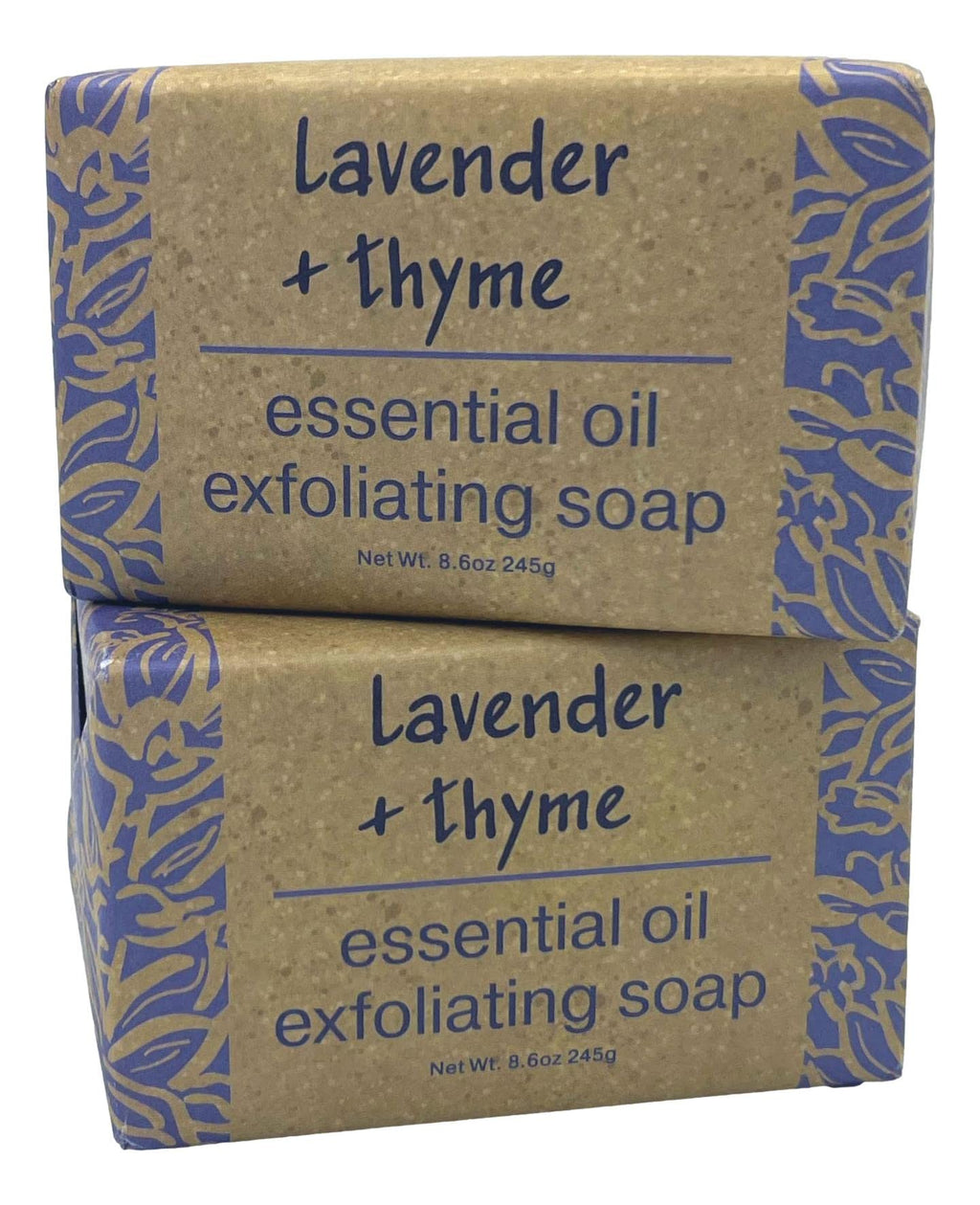 Greenwich Bay Trading Co Lavender & Thyme Exfoliating Bath Bar Soap – Set of 2, 8.6 oz Each