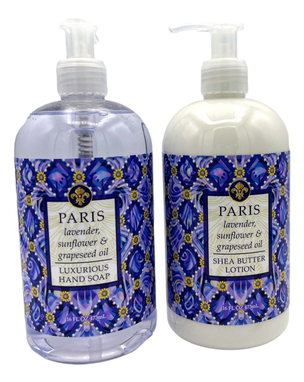 Greenwich Bay Paris Lavender Hand Soap & Shea Butter Lotion Set – 16 oz Each