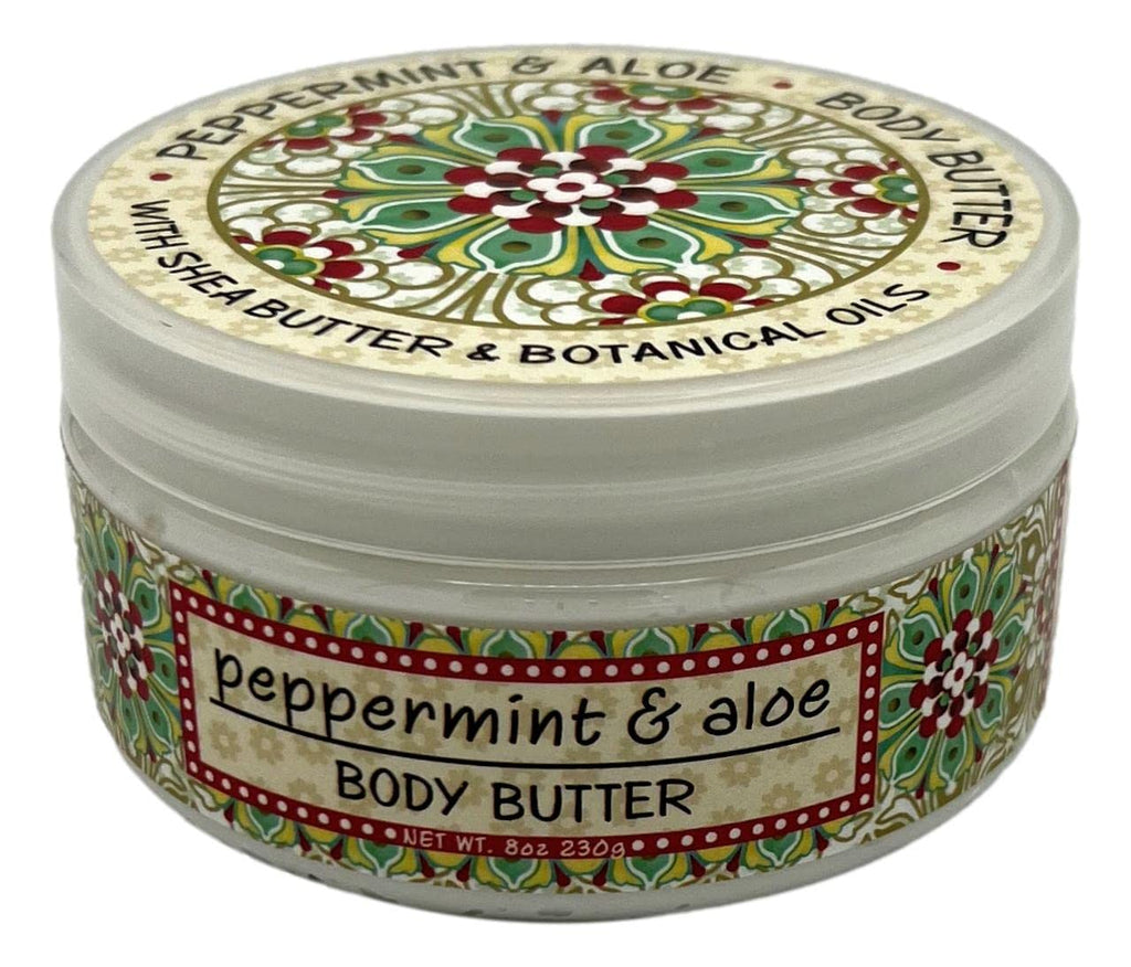 Greenwich Bay Peppermint & Aloe Shea & Cocoa Butter Body Butter – Garden Collection, 8 oz