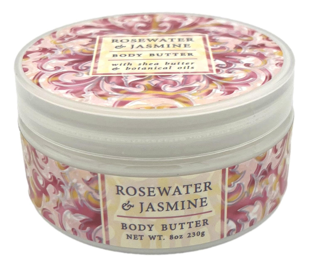 Greenwich Bay Rosewater Jasmine 3-Piece Gift Set – Body Butter, Spa Soap & Dusting Powder