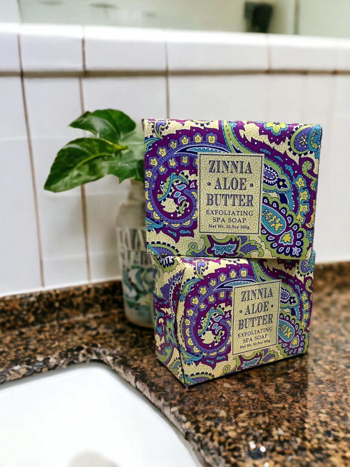 Greenwich Bay Trading Co. Zinnia & Aloe Butter Soap – 2 x 10.5 oz Triple Milled Luxury Bars