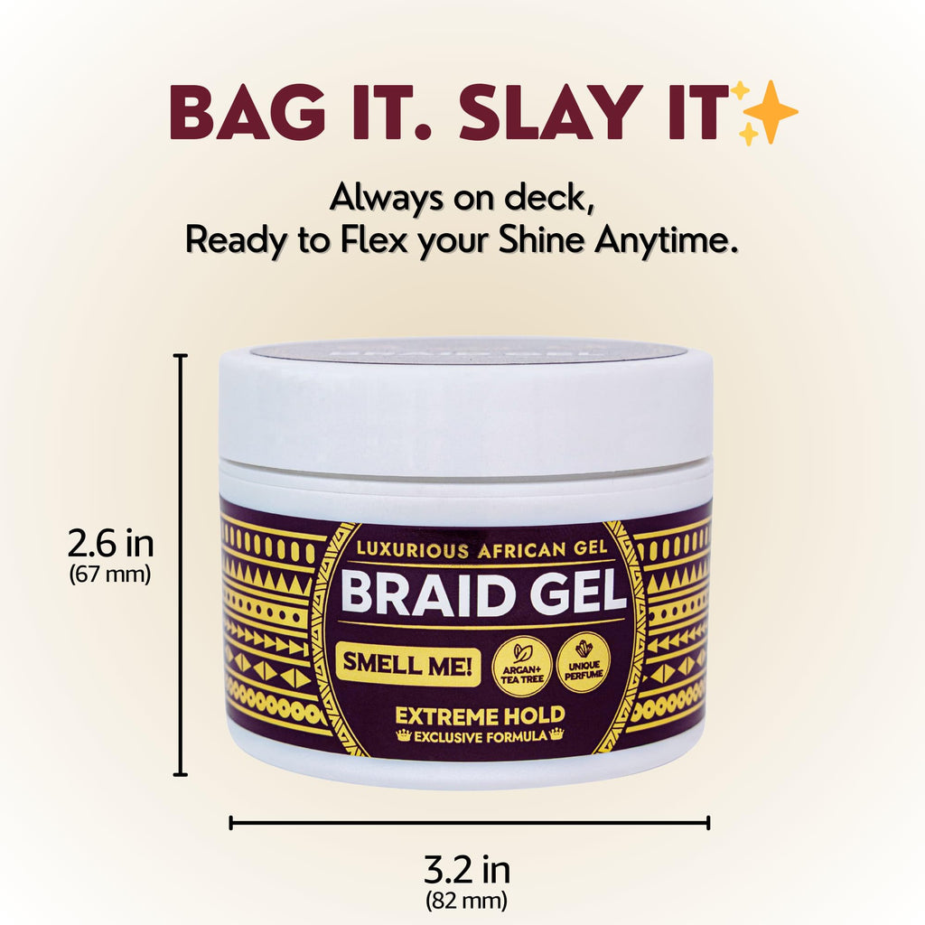 Grip&Loc Luxury Braid Gel – Extreme Hold, High Shine, Flake-Free Edge Control, Made in Korea