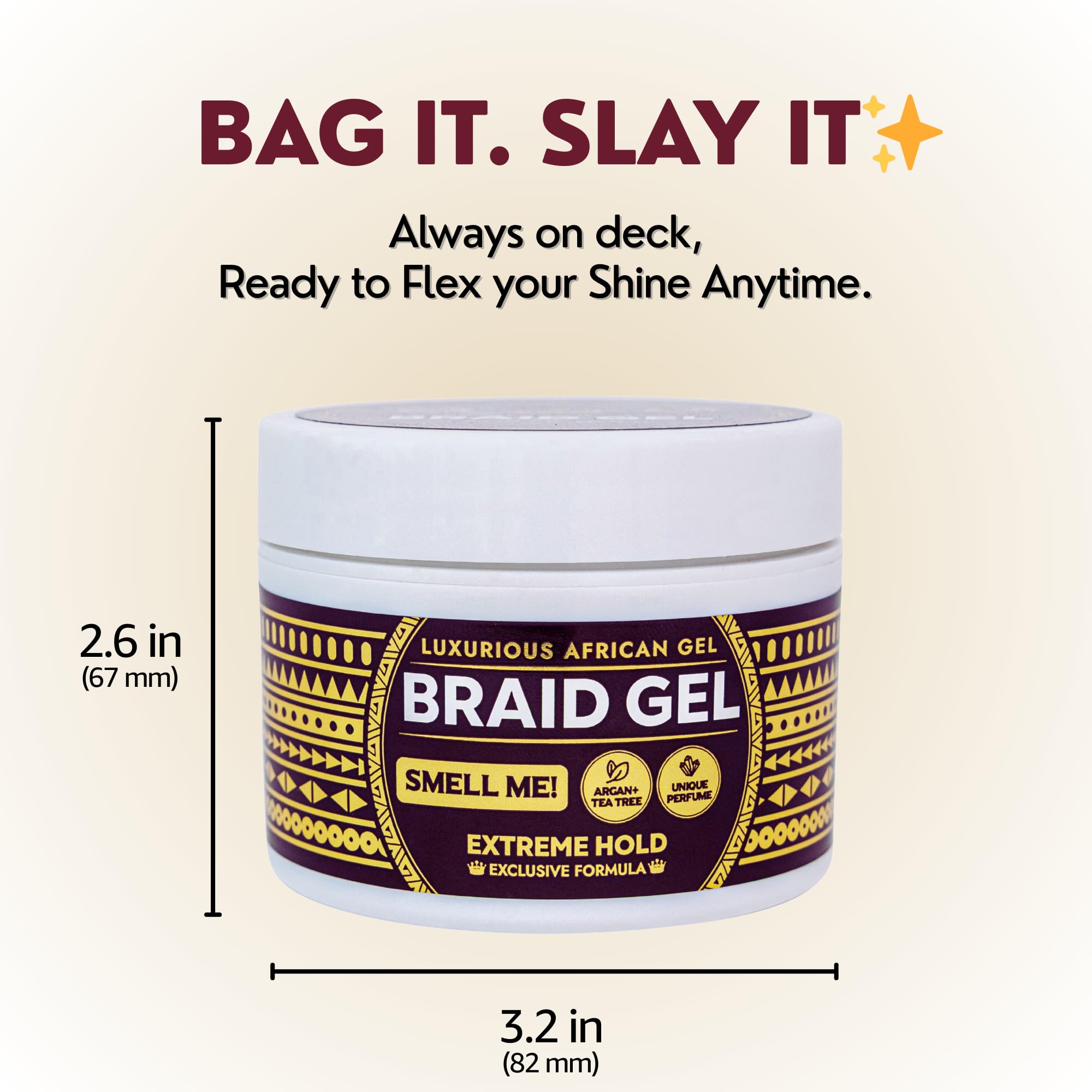 Grip&Loc Luxury Braid Gel – Extreme Hold, High Shine, Flake-Free Edge Control, Made in Korea