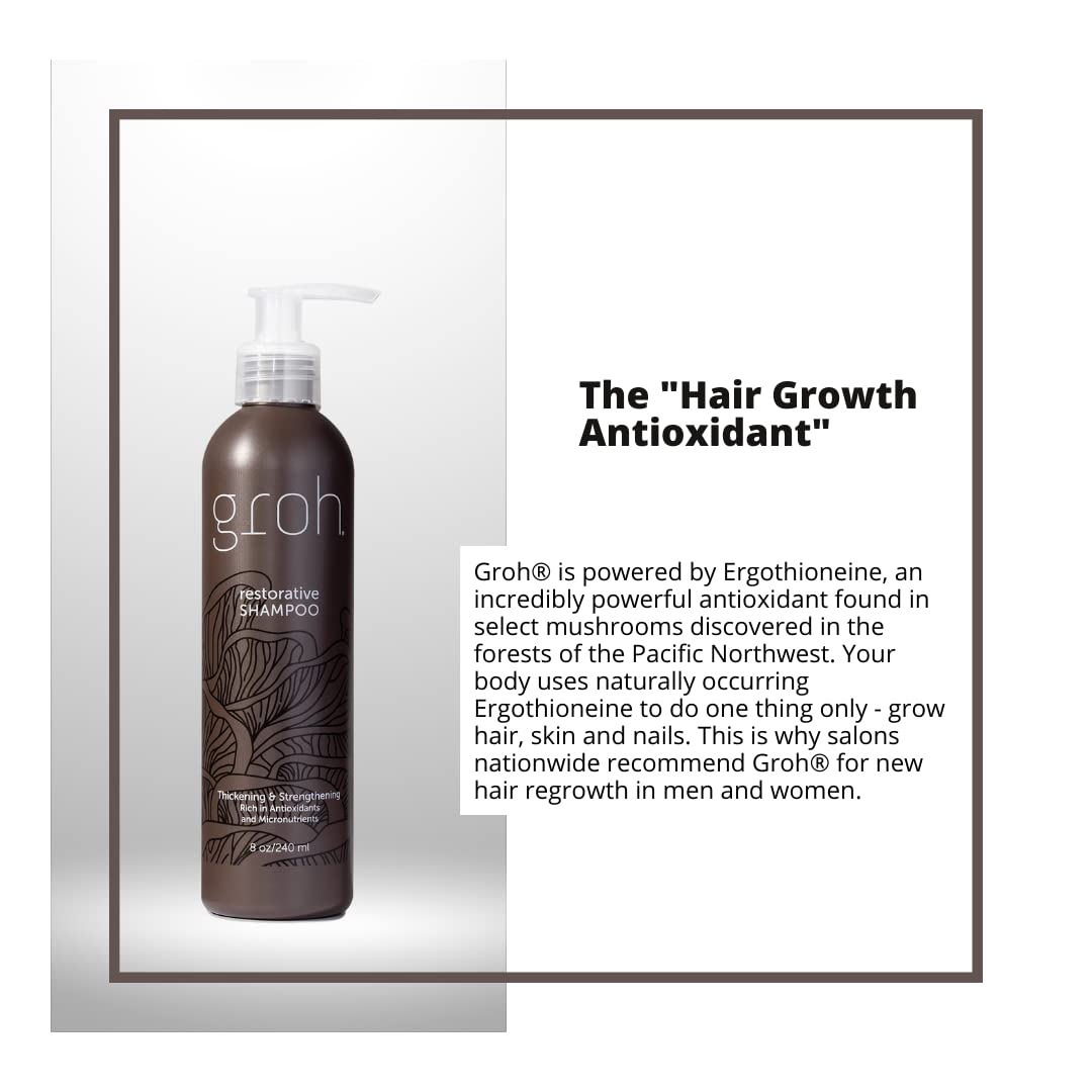 GROH Restorative Shampoo — Daily Thickening & Scalp Support, 8oz