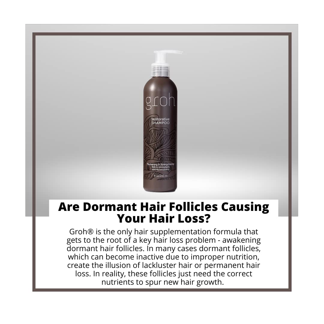 GROH Restorative Shampoo — Daily Thickening & Scalp Support, 8oz