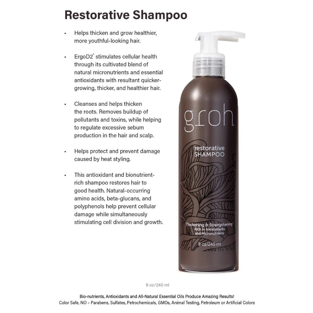 GROH Restorative Shampoo — Daily Thickening & Scalp Support, 8oz
