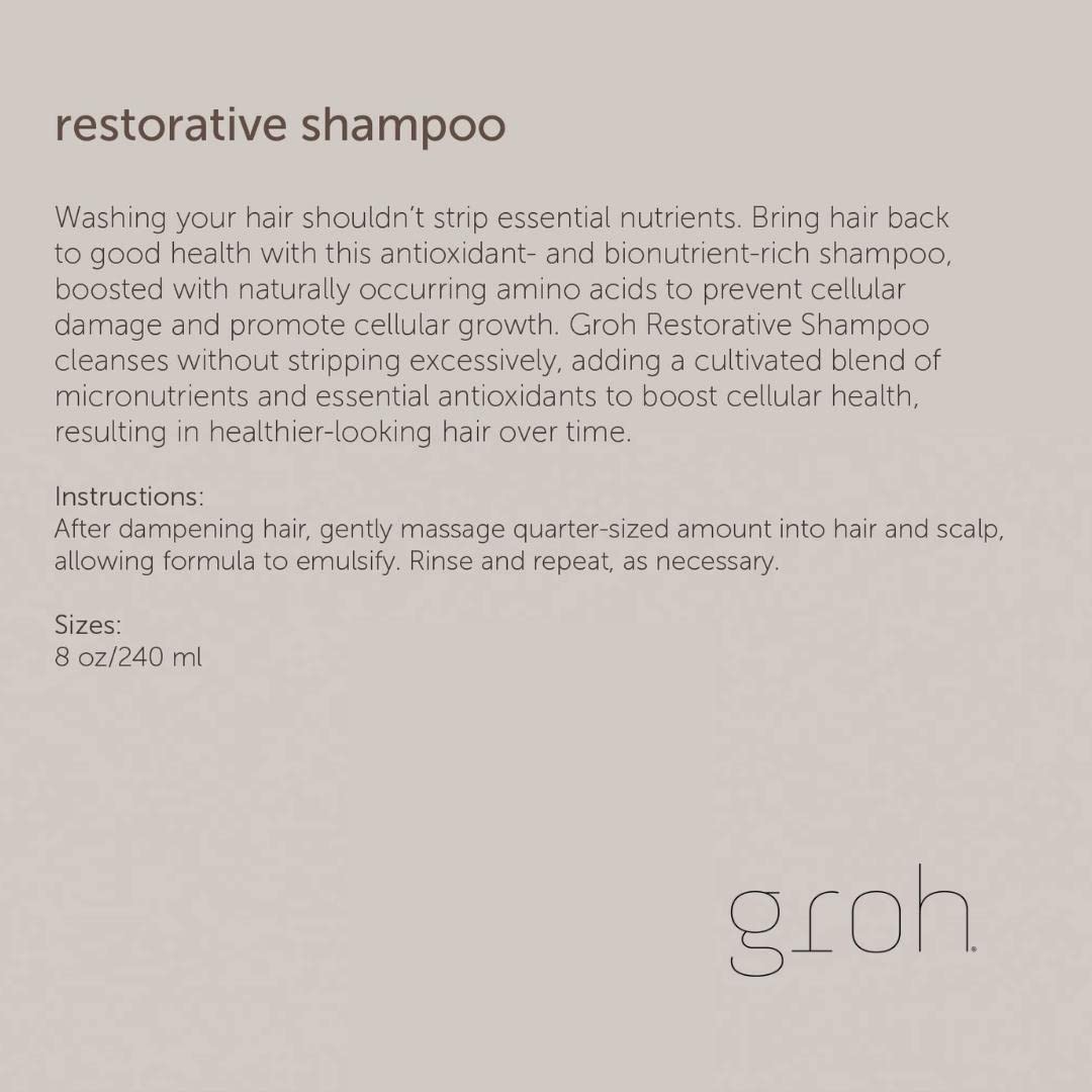 GROH Restorative Shampoo — Daily Thickening & Scalp Support, 8oz