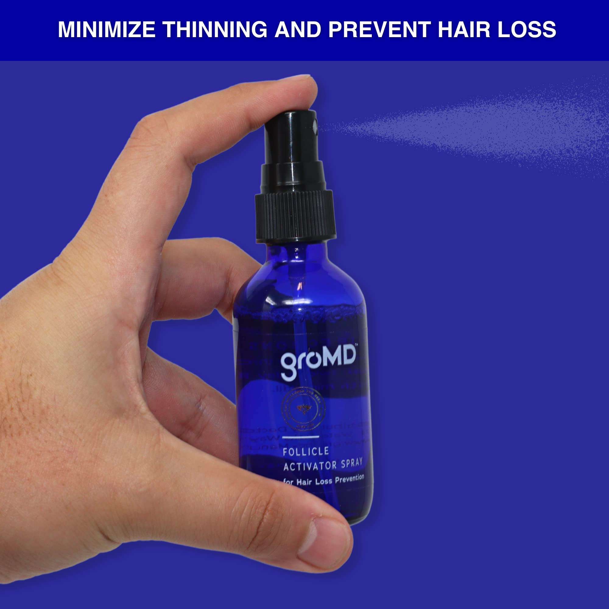 GroMD Hair Loss Serum — Doctor-Developed Hair Growth Treatment with DHT Blocking, Argan Oil & Caffeine | 60 Day Supply