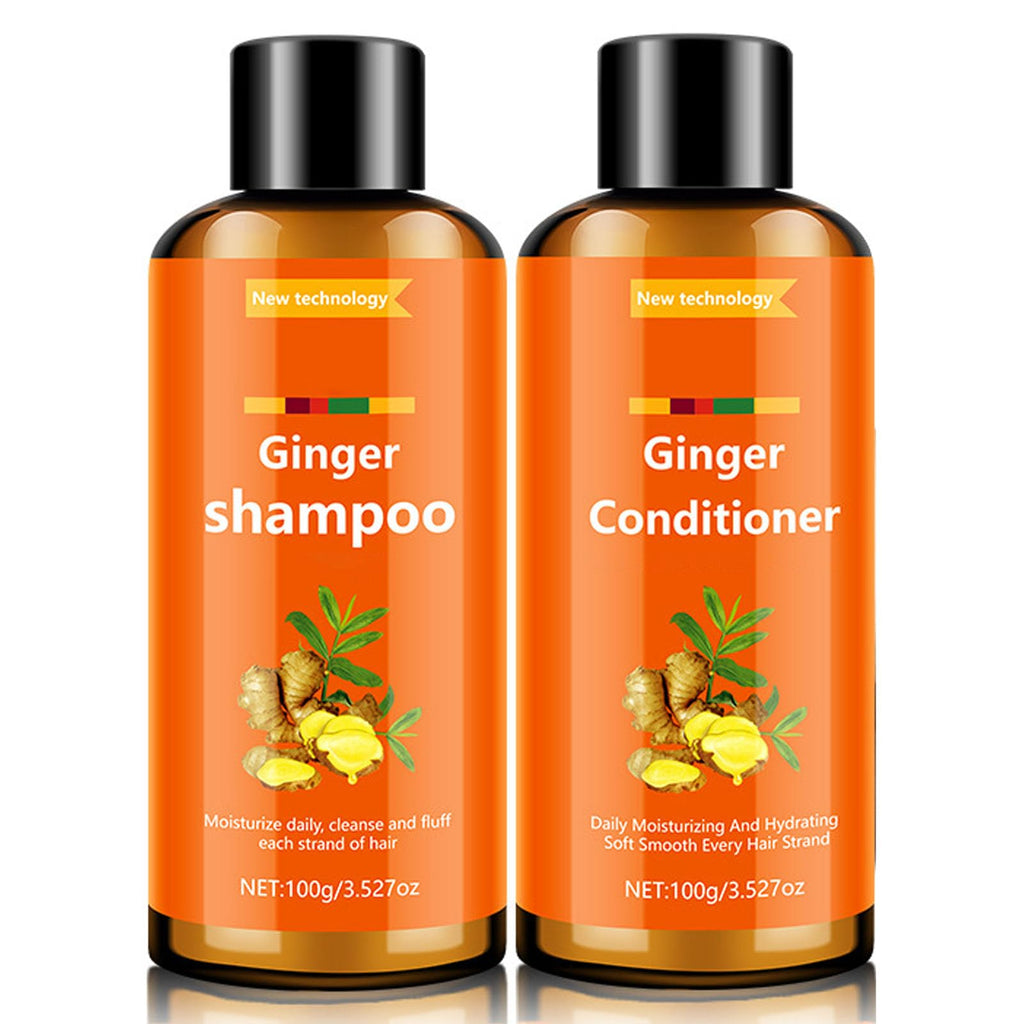 Grospe Ginger Shampoo & Conditioner Set – Keratin Smoothing Anti-Frizz Duo (Travel Size)