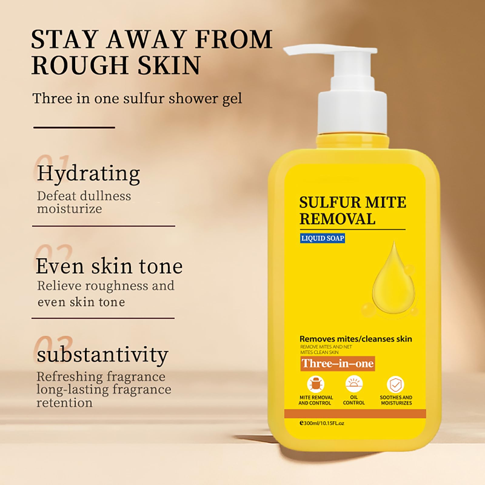 Grospe Sulfur Body Wash – 3-in-1 Deep Cleansing & Hydration (300ml)