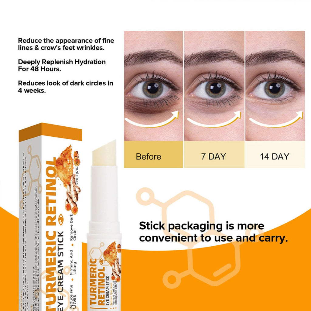 Grospe 2-Pack Turmeric Retinol Eye Stick | Hydrating Under-Eye Care for Dark Circles and Fine Lines