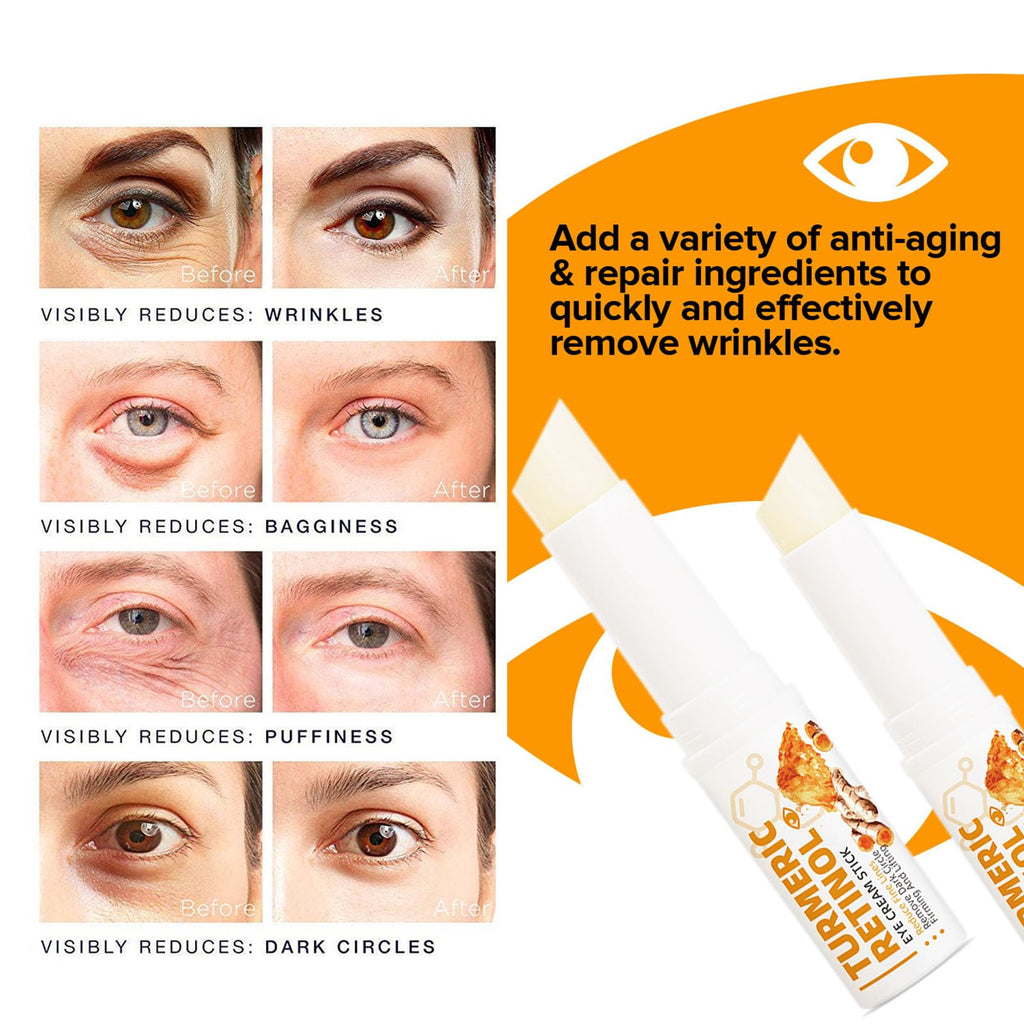 Grospe 2-Pack Turmeric Retinol Eye Stick | Hydrating Under-Eye Care for Dark Circles and Fine Lines