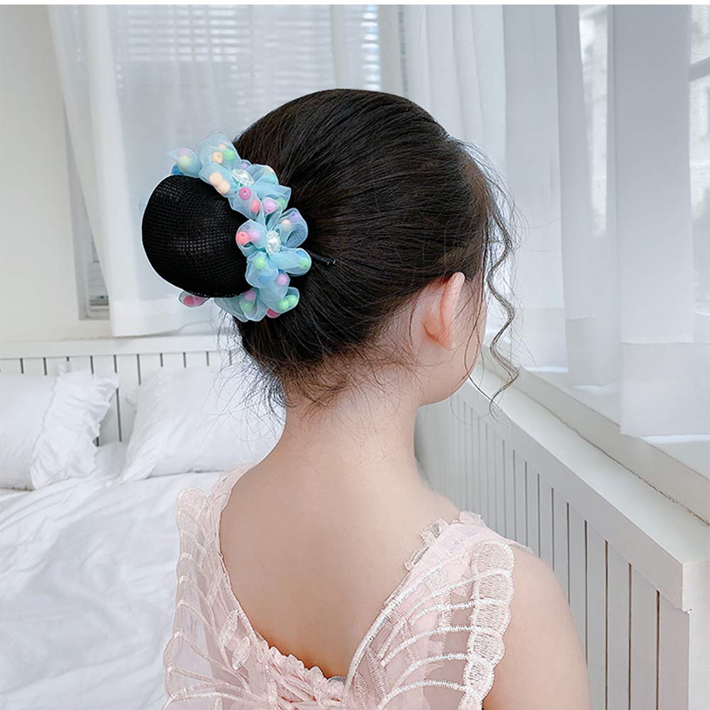 GSHLLO 3-Piece Girls Ballet Bun Covers – Dance Snood Hair Net Accessories