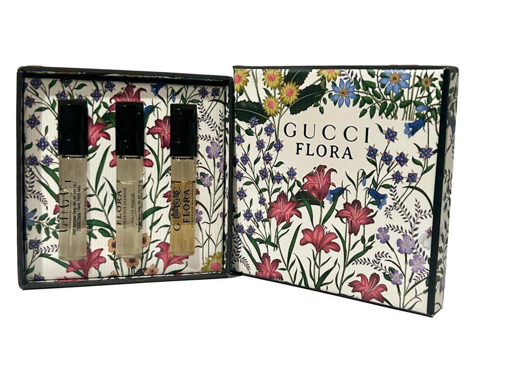 Gucci Flora Sample Gift Set – 3 Mini Perfume Vials (Gardenia, Jasmine, Magnolia) 1.5 ml