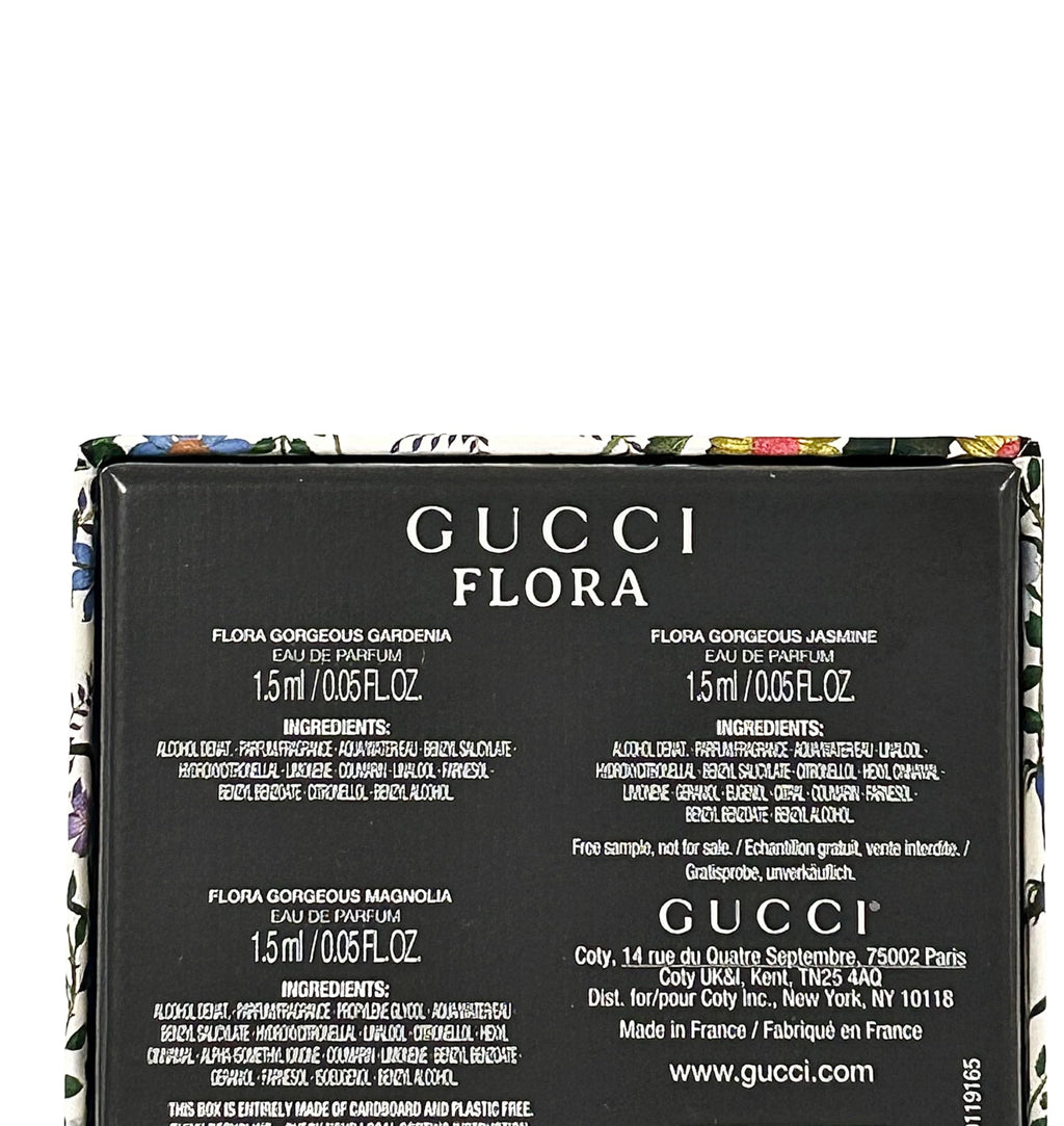 Gucci Flora Sample Gift Set – 3 Mini Perfume Vials (Gardenia, Jasmine, Magnolia) 1.5 ml