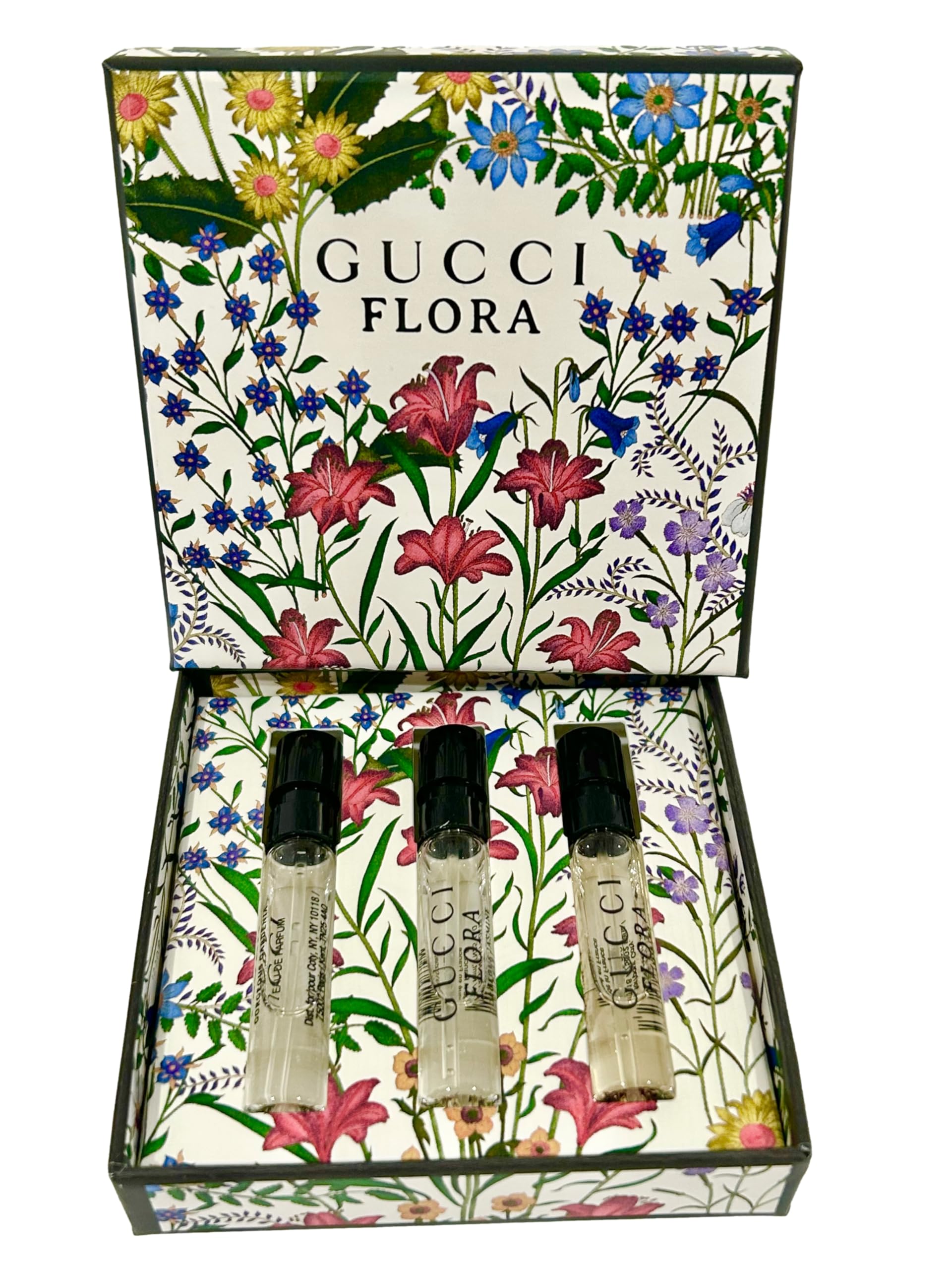 Gucci Flora Sample Gift Set – 3 Mini Perfume Vials (Gardenia, Jasmine, Magnolia) 1.5 ml