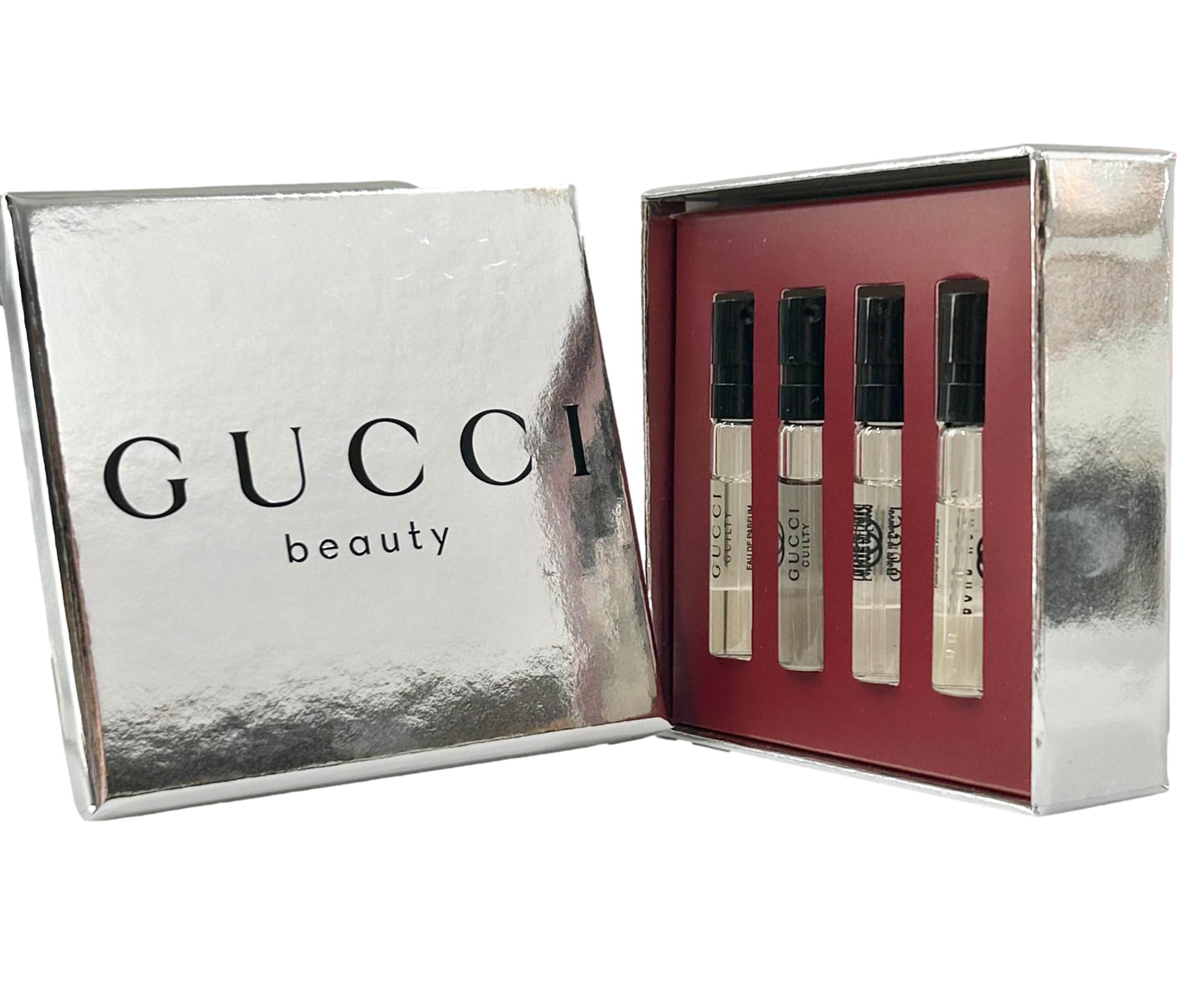 Gucci Guilty Men Sample Gift Set – 4 x 1.5 ml Vials (EDT, Parfum, EDP, Essence)
