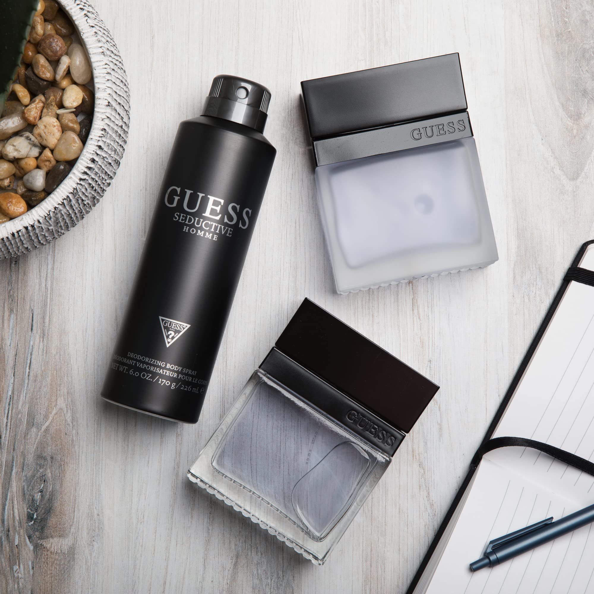 Guess Seductive Homme 4-Piece Gift Set – EDT, Body Spray, Shower Gel & Pouch