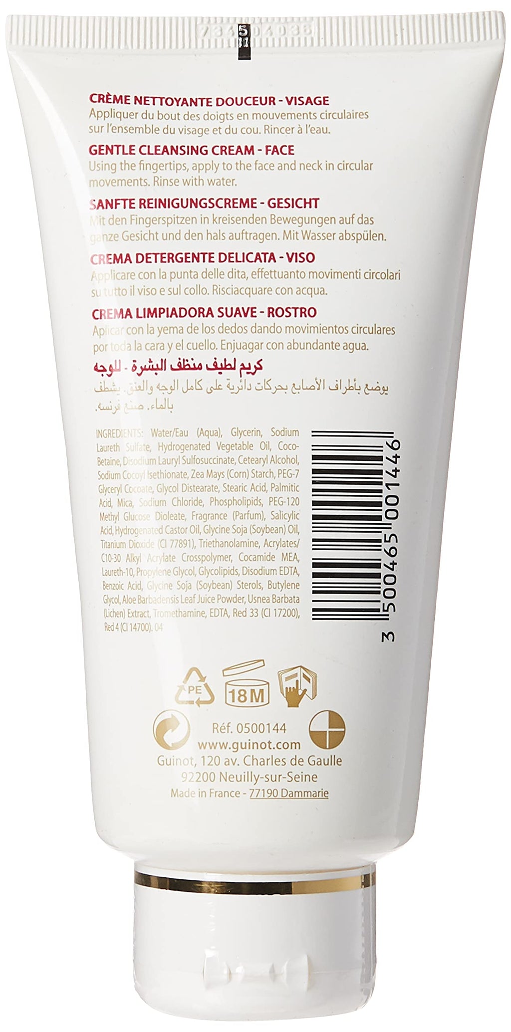 Guinot Hydra Tendre Facial Cleanser - Creamy Hydration for All Skin Types | 4.4 oz