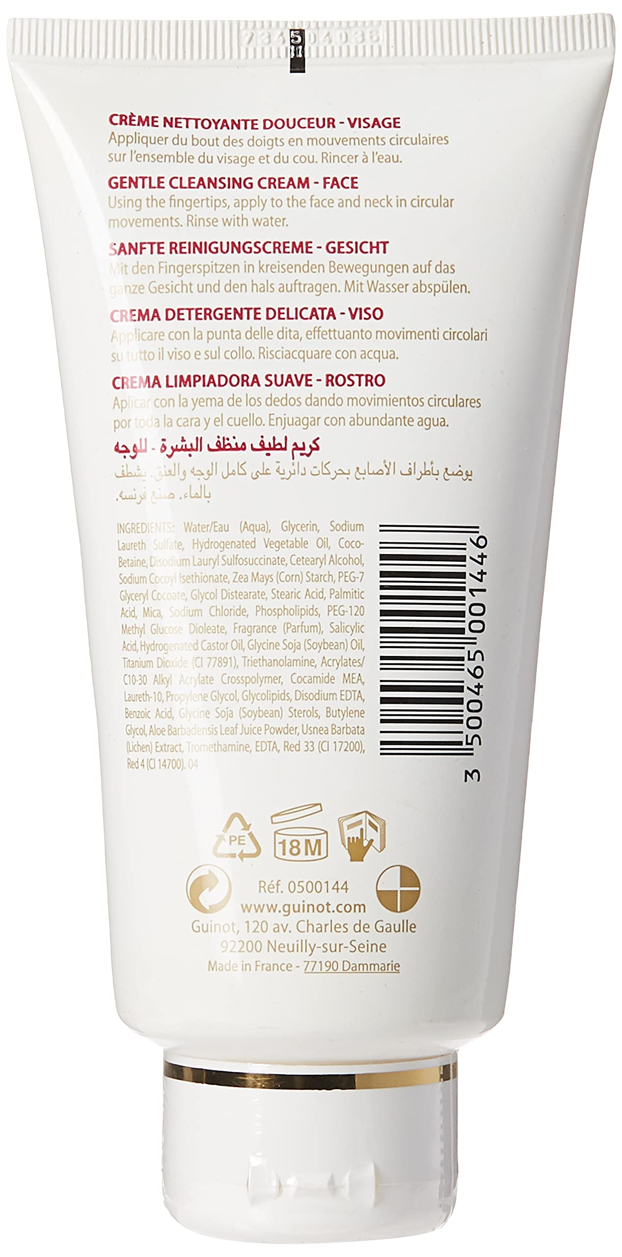 Guinot Hydra Tendre Facial Cleanser - Creamy Hydration for All Skin Types | 4.4 oz