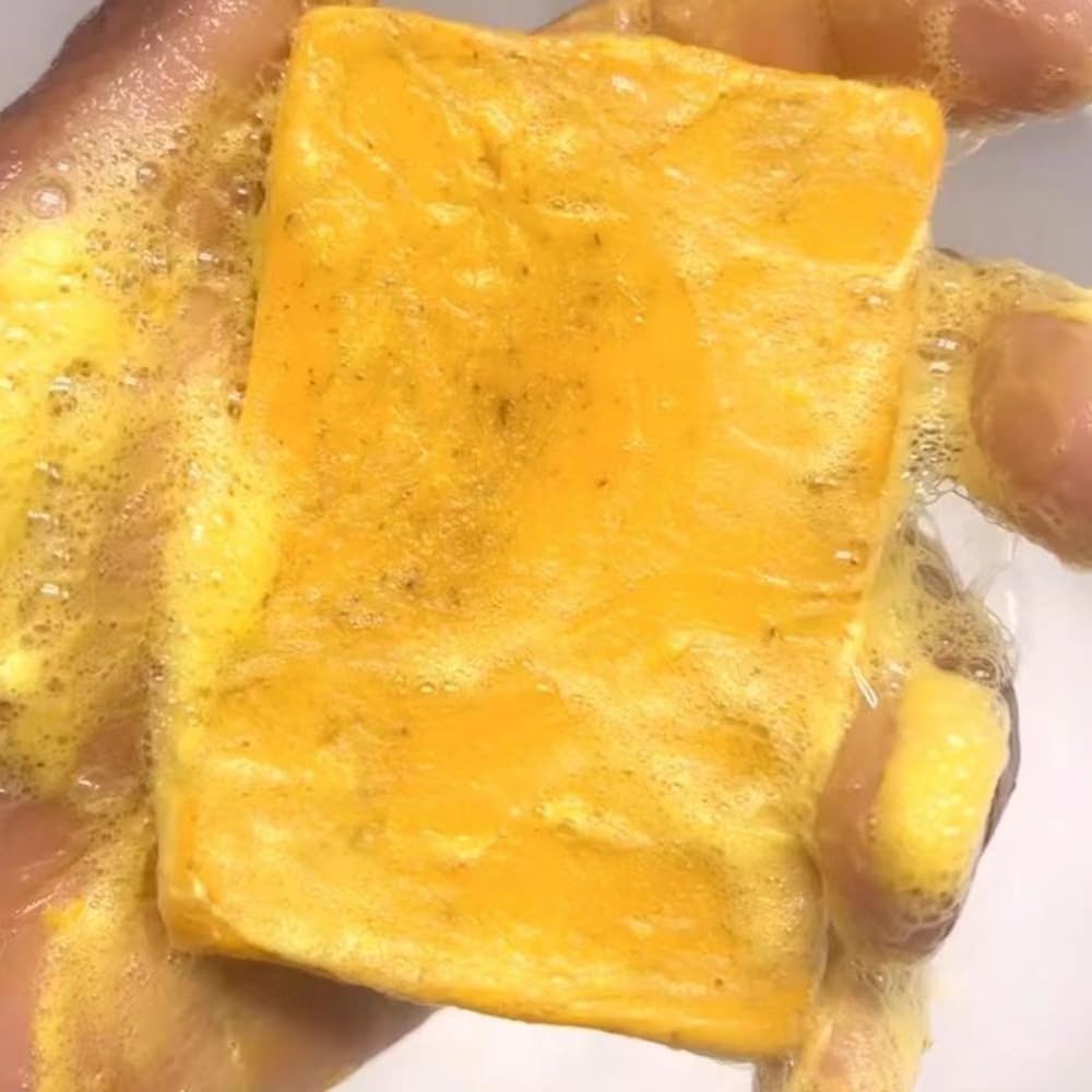 guluxly Lemon Turmeric Soap | Face & Body Bar with Fresh Lemon